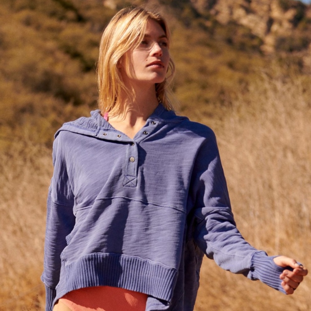 Free People Solid Honey Dove Pullover African Violet